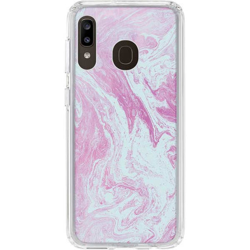 Blue and Purple Marble Galaxy A20 Clear Case